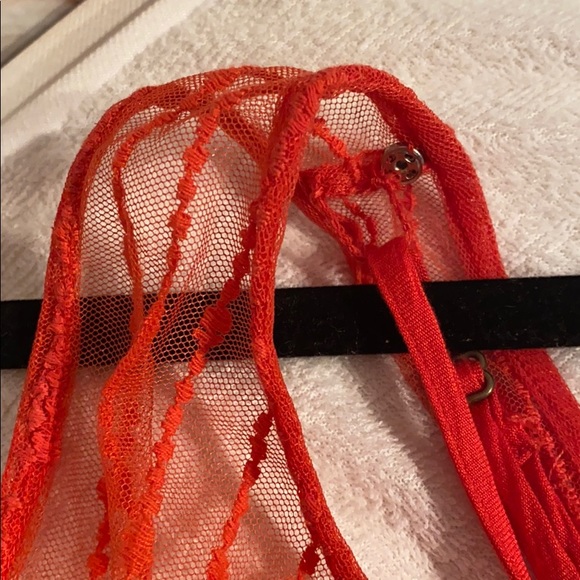 Free People lace overlay shift dress XS red slip - Picture 4 of 8